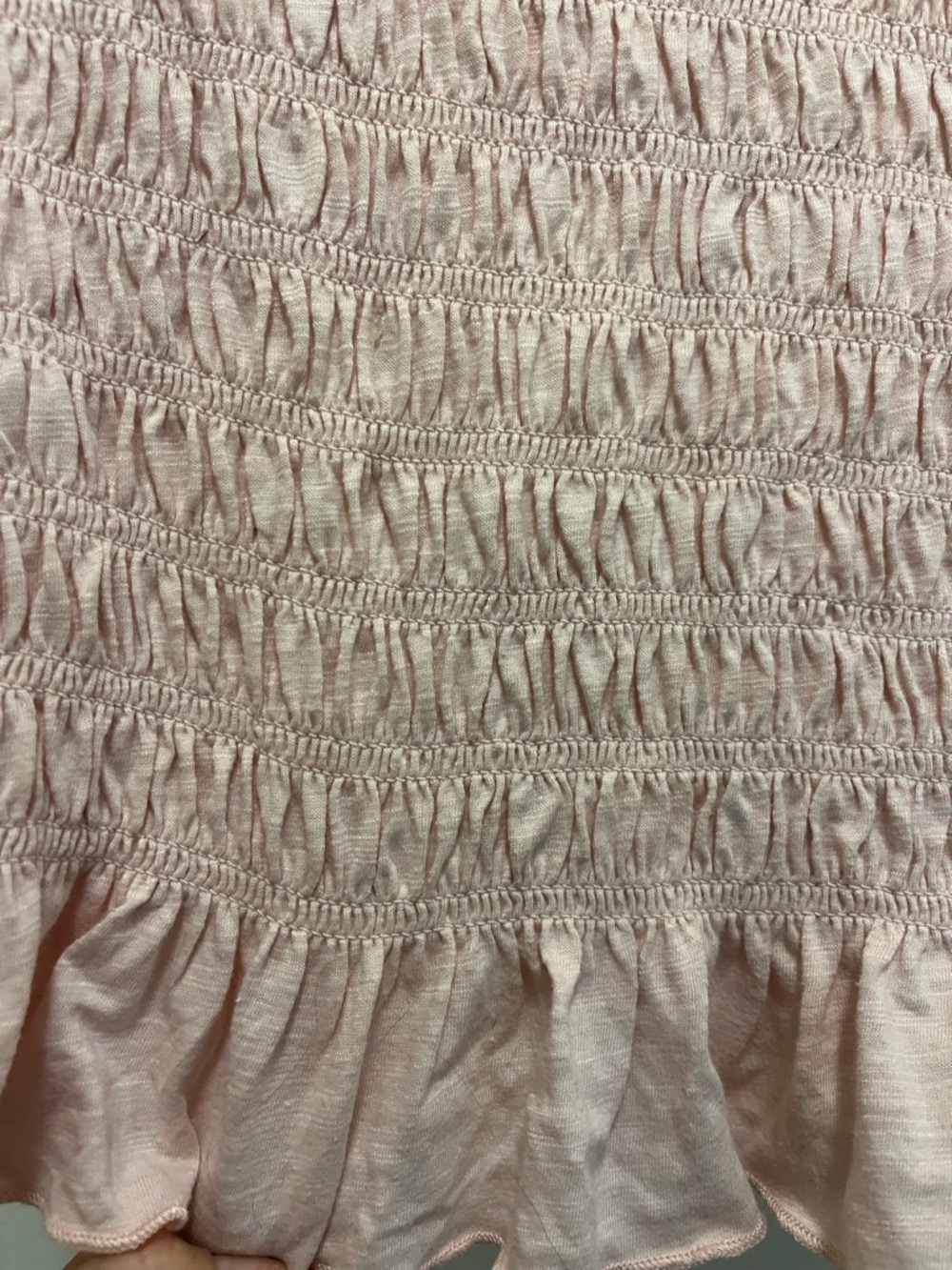 Smocked Light Pink Ruffle Hem Tee - Picture 2 of 4